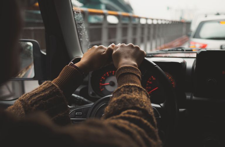 woman driving a car