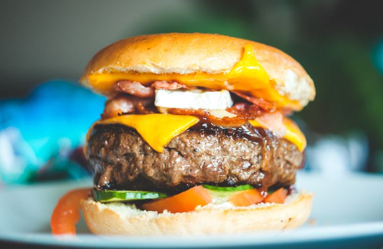 burger on a grill