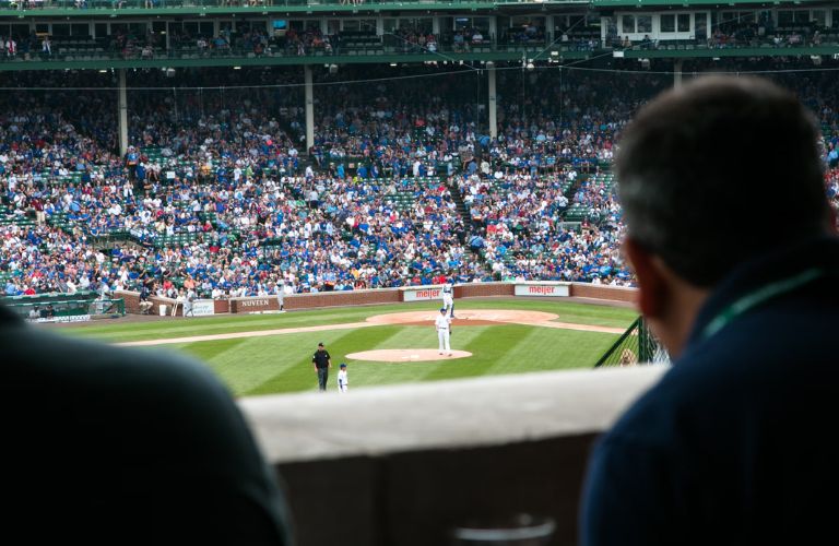 watching a baseball match