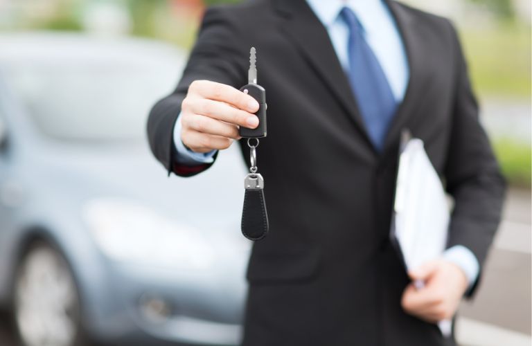 Man holding car keys