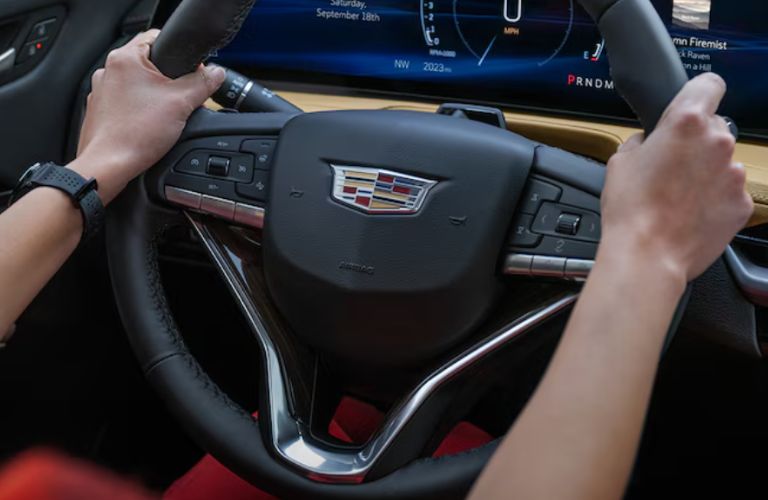 steering wheel of the 2024 Cadillac XT4