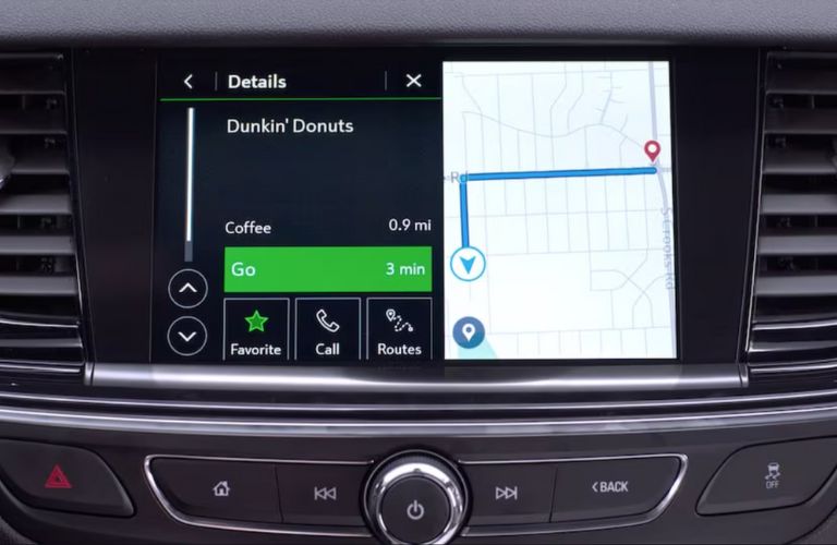 infotainment showing navigation in a car