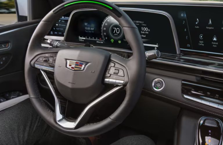 steering wheel of a Cadillac