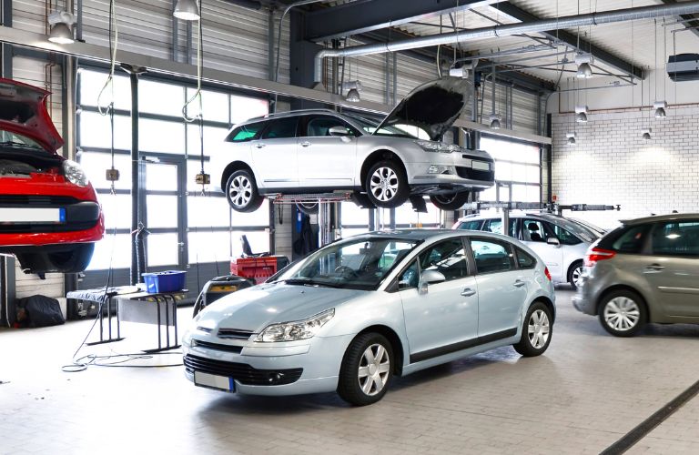 cars in a service center