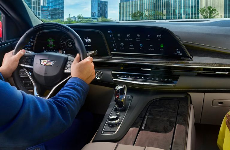 dashboard view of a Cadillac