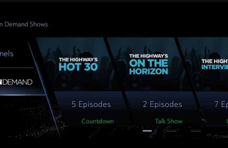 zoomed view of SiriusXM screen